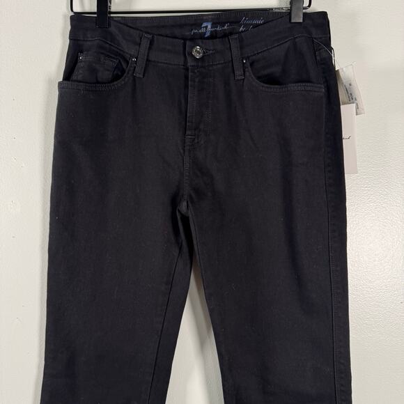 NWT 7 For All Mankind Women's Black Stretch Mid Rise Tall Bootcut Jeans Size 30 - Picture 2 of 10